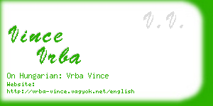 vince vrba business card